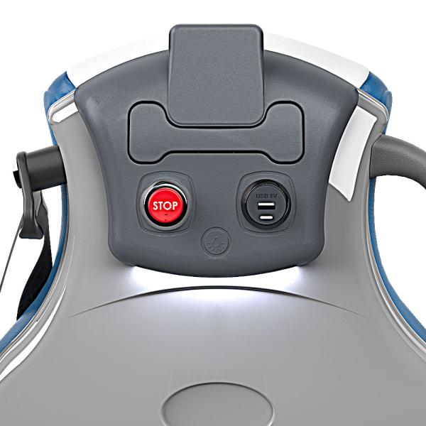 Console con usb, pulsante di fermata, luce led